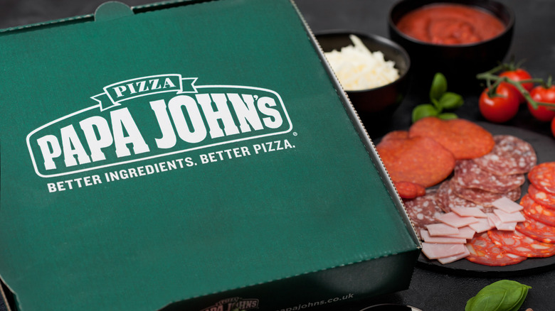 Papa John's pizza with ingredients