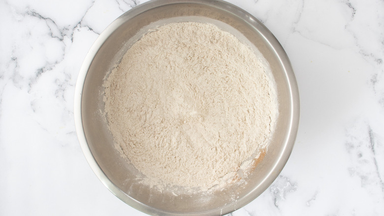 flour and spices in mixing bowl