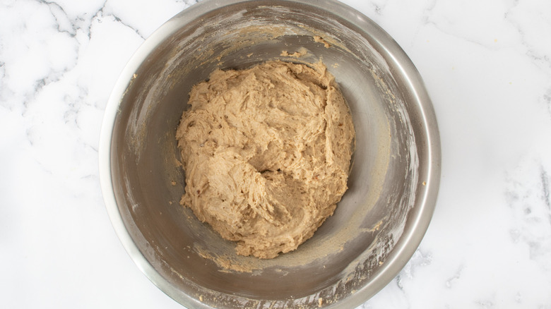 snickerdoodle muffin batter in bowl