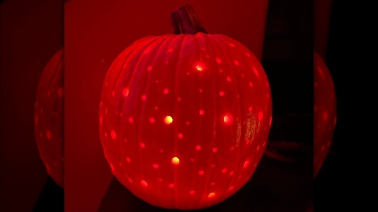 A glowing pumpkin