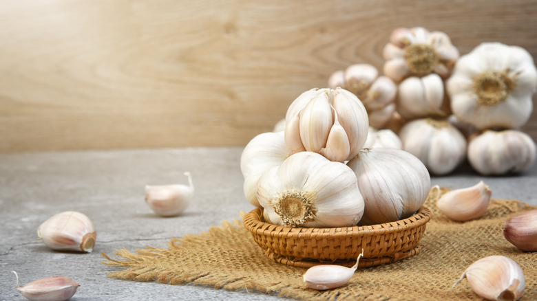 cloves of garlic on a table