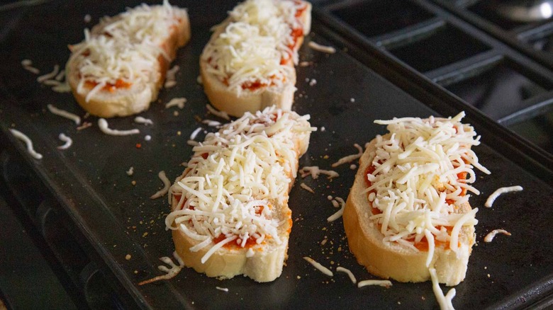 bread with sauce and cheese