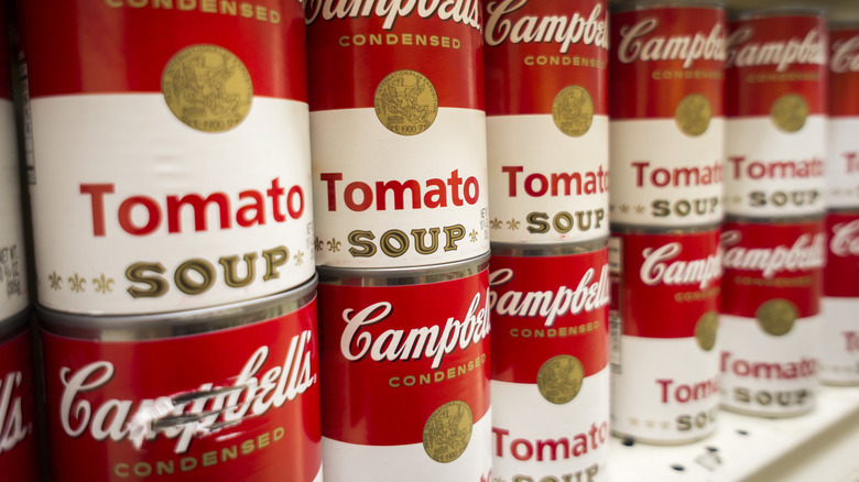 cans of Campbell's tomato soup