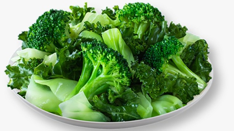 broccoli kale cabbage on plate