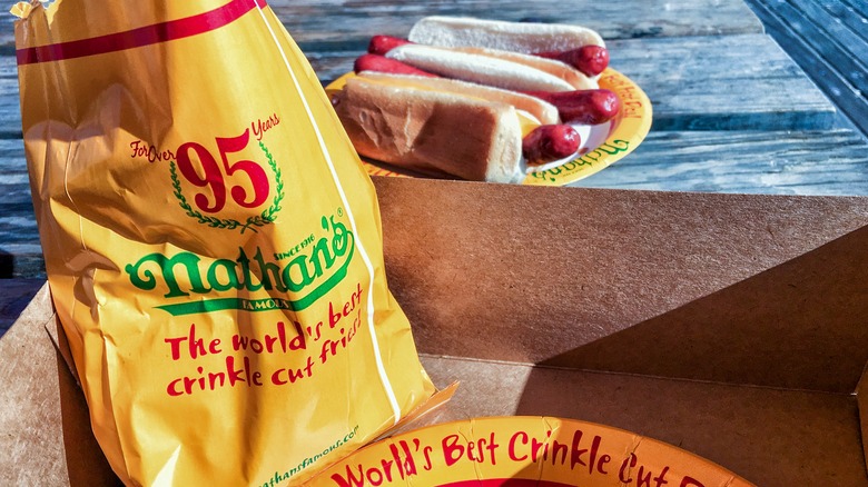  Nathan's hot dog and bag