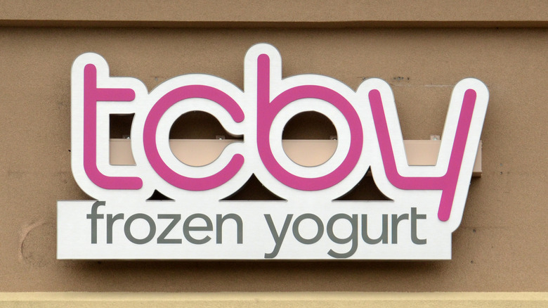 A TCBY storefront sign