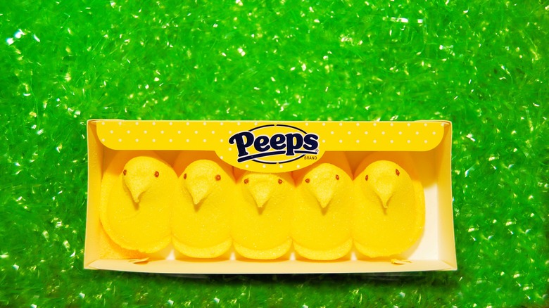 Peeps on fake grass