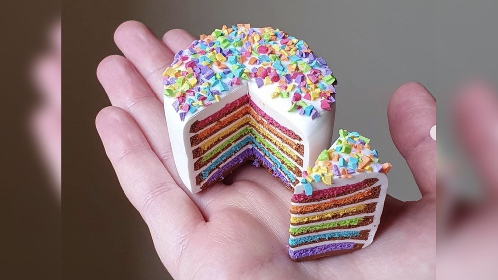 Miniature rainbow cake