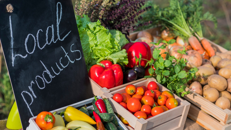 A basket of fresh foods