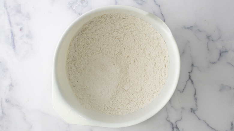 flour in white bowl