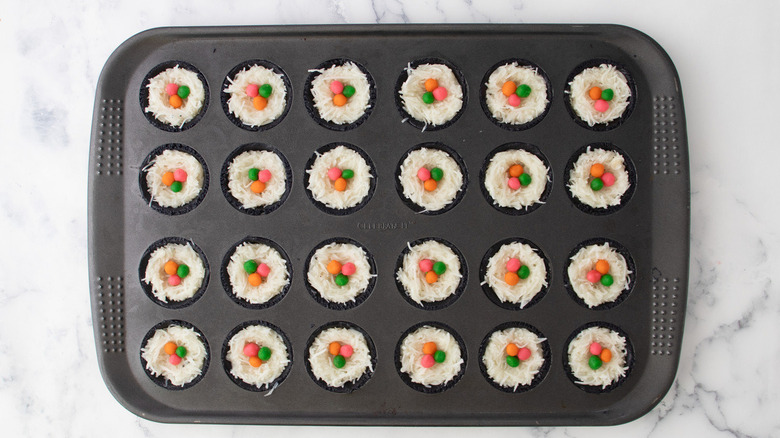 sushi cookies in muffin pan