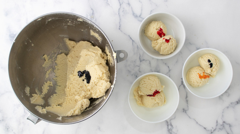 cookie dough with food coloring