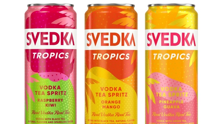 New Svedka drinks on white background