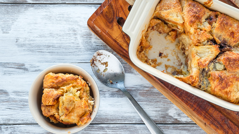 savory croissant pudding