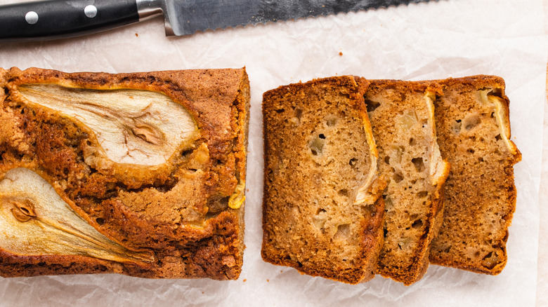 sliced pear bread