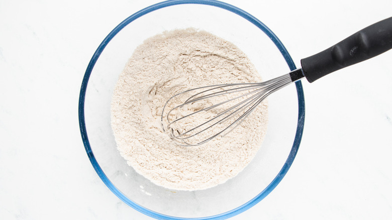 Flour mixture whisked in bowl