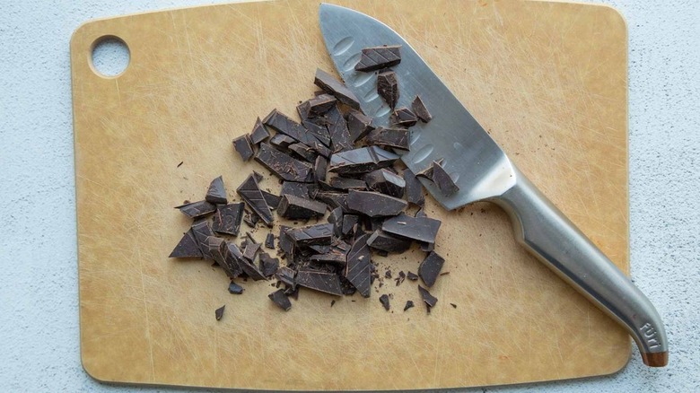 chocolate with knife