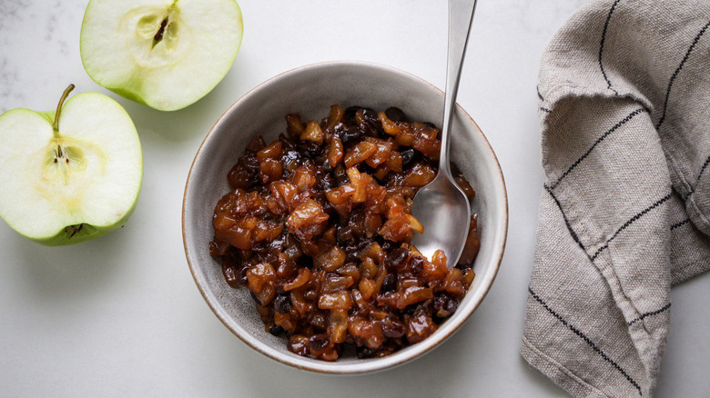 chutney in white bowl