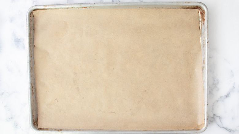 baking sheet lined with parchment paper