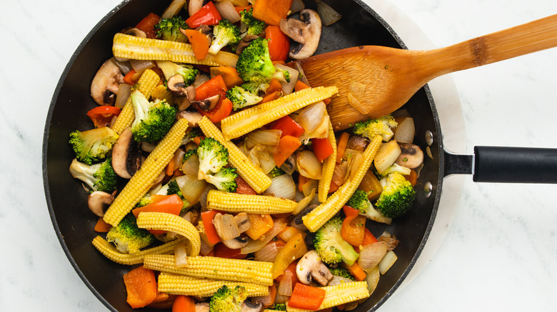 veggies in skillet