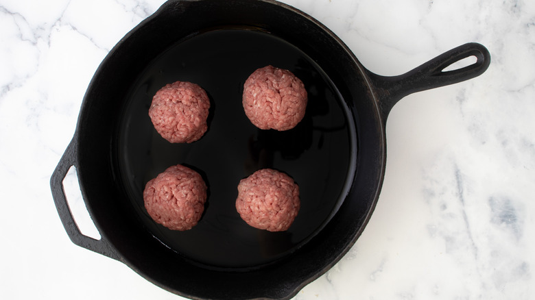 round beef shape in skillet