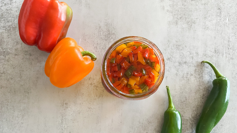 pepper jelly in large jar