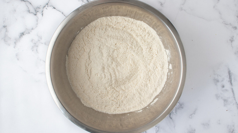 flour in metal bowl