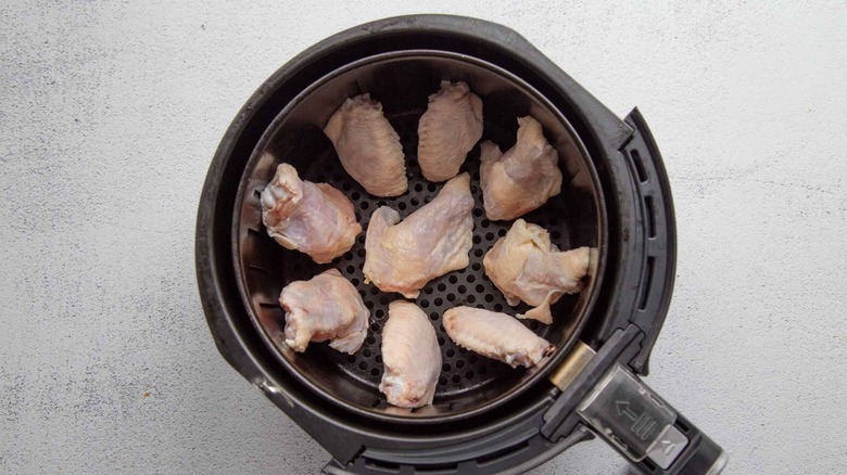 raw wings in an air fryer