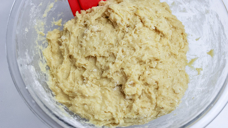 sticky dough in bowl