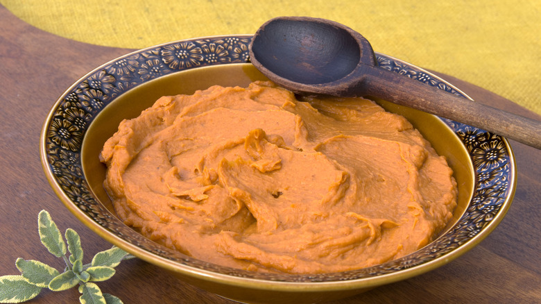 mashed sweet potato