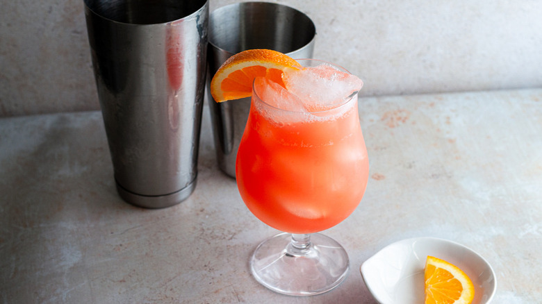 rum punch with orange slice