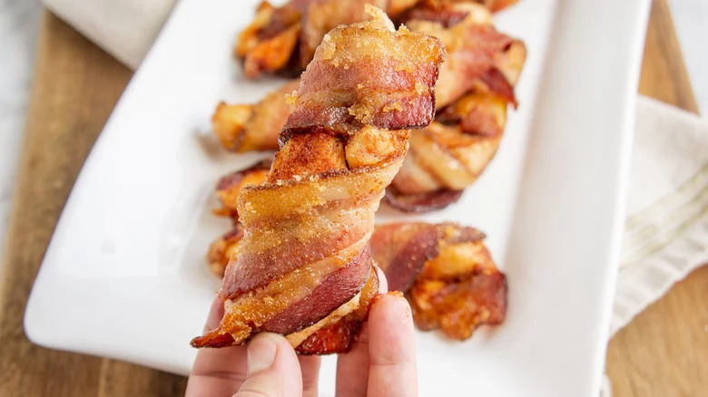 Crispy chicken with bacon wrap