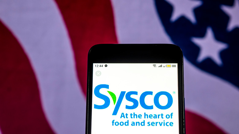 Sysco logo on smart phone