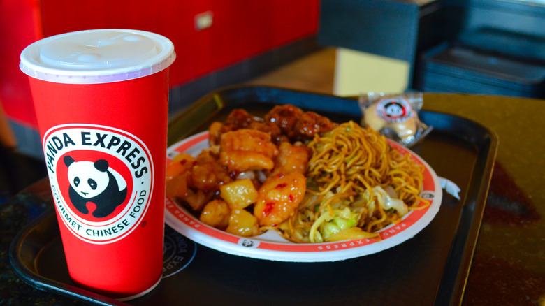 Panda Express meal on tray