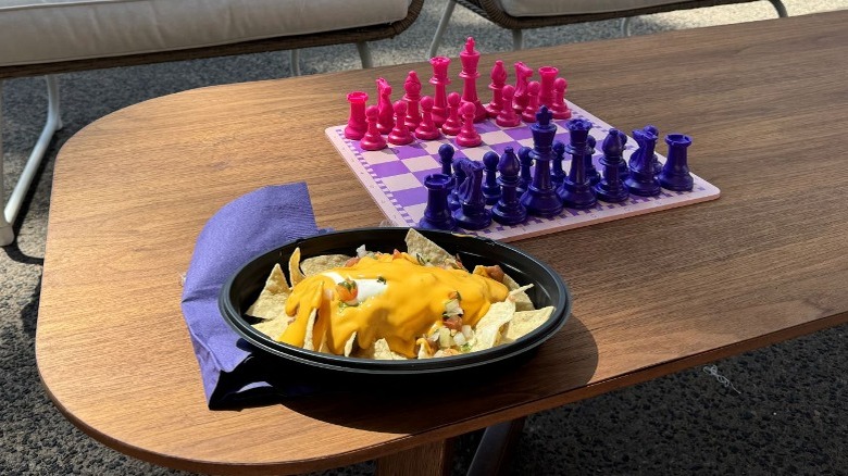 Taco Bell breakfast nachos and chess