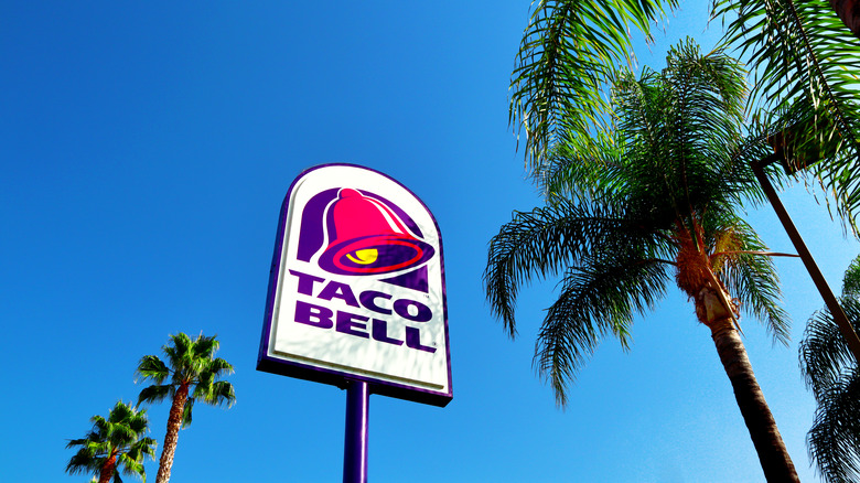 Taco Bell's iconic logo on a sign