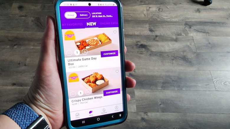 Taco Bell app Ultimate Game Day Box and Crispy Chicken Wings
