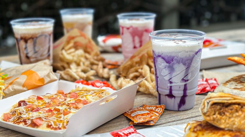 Taco Bell Churro Chillers with food