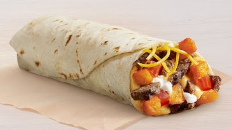 Taco Bell Steak Nacho Fries Burrito