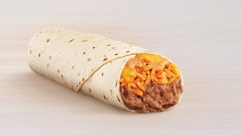 A rice and bean burrito from Taco Bell