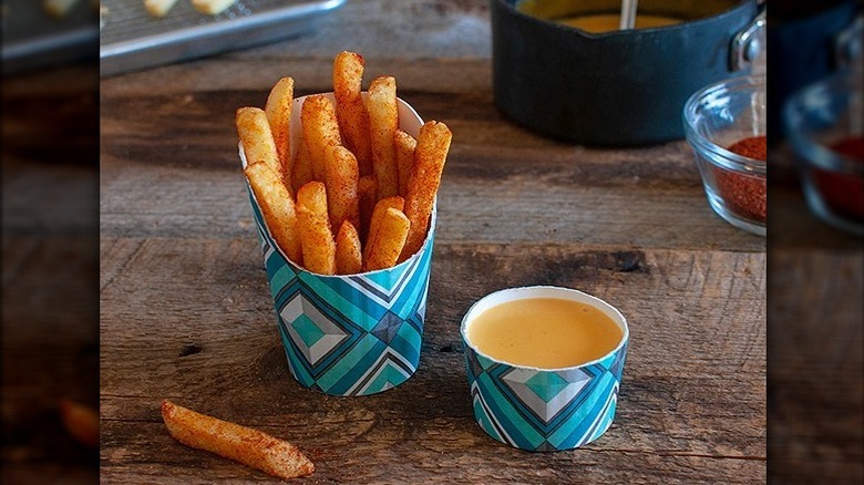 A container of Taco Bell french fries 