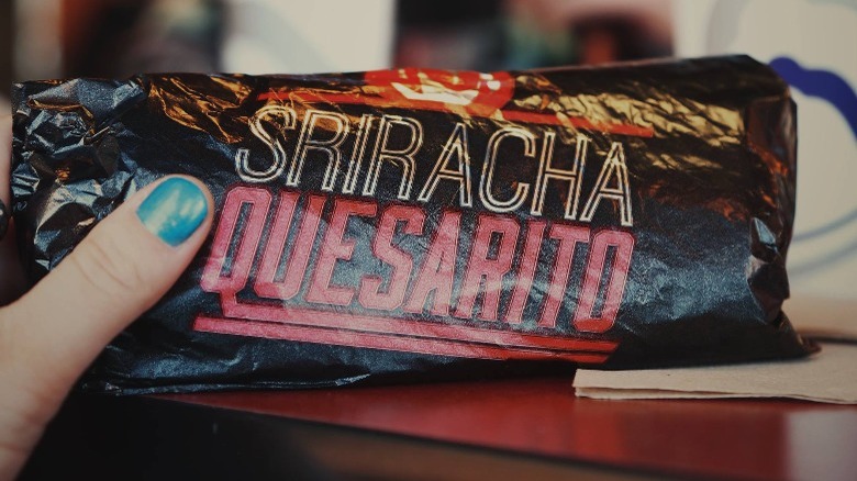 A Srirarcha Quesarito from Taco Bell