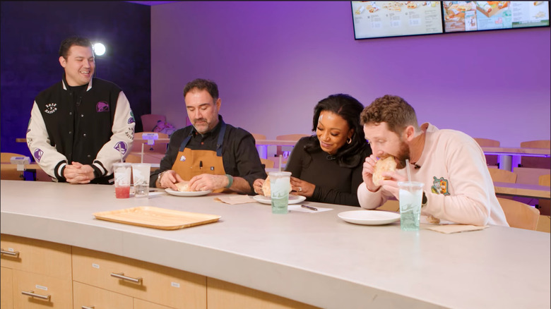 Judges try dishes from competition