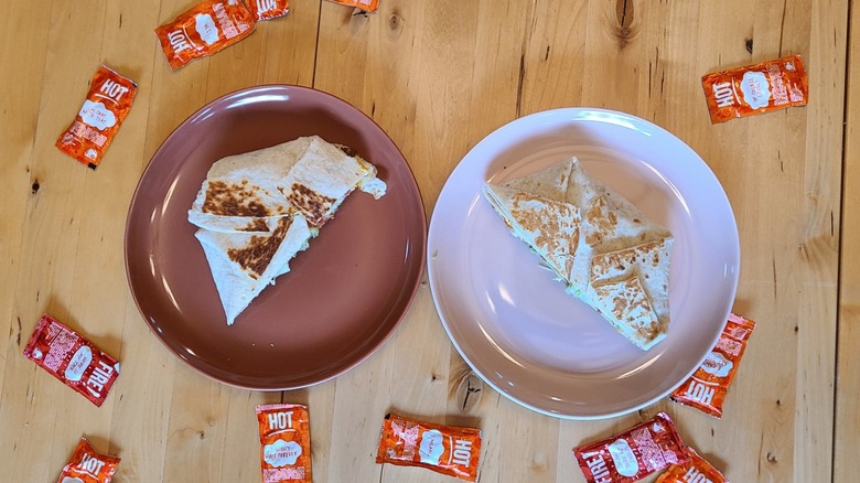 Crunchwraps with hot sauce packets