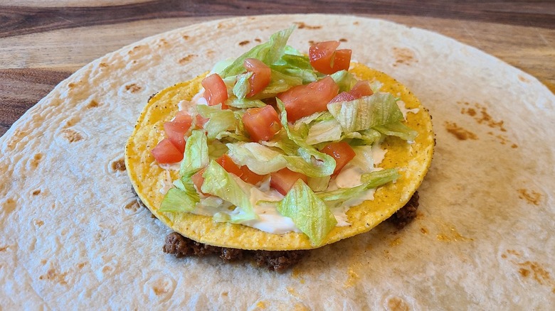 inside an unwrapped Crunchwrap supreme