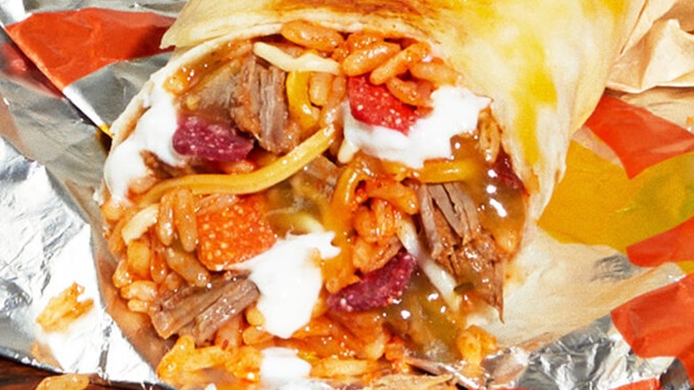 Shredded Beef Grilled Cheese Burrito