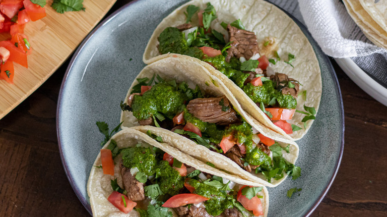 chimichurri steak tacos