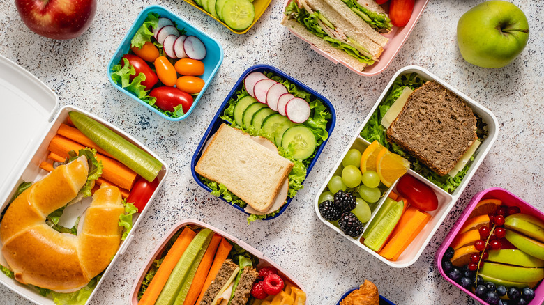 Packed lunch boxes