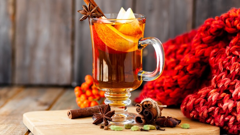 Apple spiced boozy beverage 