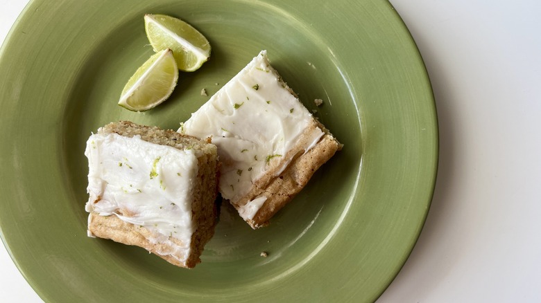 lime cookie bars with frosting